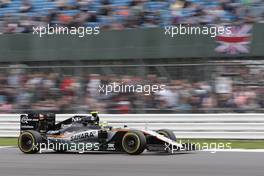 Sergio Perez (MEX) Sahara Force India F1 VJM09. 09.07.2016. Formula 1 World Championship, Rd 10, British Grand Prix, Silverstone, England, Qualifying Day.