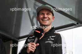 Nico Hulkenberg (GER) Sahara Force India F1 at the Sahara Force India F1 Team Fan Zone at Woodlands Campsite. 09.07.2016. Formula 1 World Championship, Rd 10, British Grand Prix, Silverstone, England, Qualifying Day.