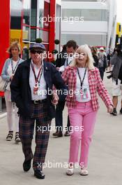 Sir Jackie Stewart (GBR) with his wife Lady Helen Stewart (GBR). 09.07.2016. Formula 1 World Championship, Rd 10, British Grand Prix, Silverstone, England, Qualifying Day.