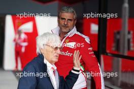 (L to R): Bernie Ecclestone (GBR) with Maurizio Arrivabene (ITA) Ferrari Team Principal. 09.07.2016. Formula 1 World Championship, Rd 10, British Grand Prix, Silverstone, England, Qualifying Day.