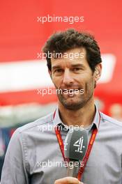 Mark Webber (AUS) Porsche Team WEC Driver / Channel 4 Presenter. 09.07.2016. Formula 1 World Championship, Rd 10, British Grand Prix, Silverstone, England, Qualifying Day.