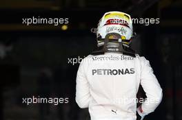 Lewis Hamilton (GBR) Mercedes AMG F1 celebrates his pole position in parc ferme. 09.07.2016. Formula 1 World Championship, Rd 10, British Grand Prix, Silverstone, England, Qualifying Day.
