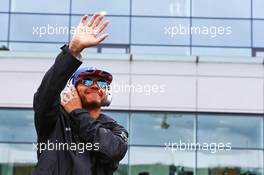 Lewis Hamilton (GBR) Mercedes AMG F1 on the drivers parade. 10.07.2016. Formula 1 World Championship, Rd 10, British Grand Prix, Silverstone, England, Race Day.