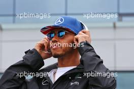 Lewis Hamilton (GBR) Mercedes AMG F1 on the drivers parade. 10.07.2016. Formula 1 World Championship, Rd 10, British Grand Prix, Silverstone, England, Race Day.