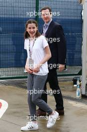 George Osborne MP (GBR) Chancellor of the Exchequer with daughter Liberty. 10.07.2016. Formula 1 World Championship, Rd 10, British Grand Prix, Silverstone, England, Race Day.