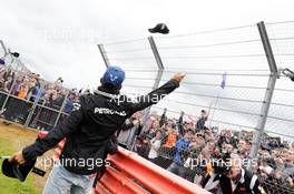 Lewis Hamilton (GBR) Mercedes AMG F1 with fans on the drivers parade. 10.07.2016. Formula 1 World Championship, Rd 10, British Grand Prix, Silverstone, England, Race Day.