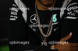 Lewis Hamilton (GBR) Mercedes AMG F1 in the FIA Press Conference. 07.07.2016. Formula 1 World Championship, Rd 10, British Grand Prix, Silverstone, England, Preparation Day.