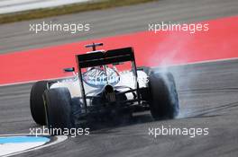 Valtteri Bottas (FIN) Williams FW38 recovers from a spin. 29.07.2016. Formula 1 World Championship, Rd 12, German Grand Prix, Hockenheim, Germany, Practice Day.