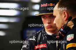 Max Verstappen (NLD) Red Bull Racing with Gianpiero Lambiase (ITA) Red Bull Racing Engineer. 29.07.2016. Formula 1 World Championship, Rd 12, German Grand Prix, Hockenheim, Germany, Practice Day.
