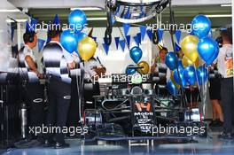 Birthday balloons and bunting in the McLaren garage to celebrate the 35th birthday of Fernando Alonso (ESP) McLaren. 29.07.2016. Formula 1 World Championship, Rd 12, German Grand Prix, Hockenheim, Germany, Practice Day.