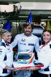 Fernando Alonso (ESP) McLaren celebrates his 35th birthday with a cake from the team. 29.07.2016. Formula 1 World Championship, Rd 12, German Grand Prix, Hockenheim, Germany, Practice Day.