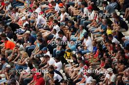 Fans in the grandstand. 29.07.2016. Formula 1 World Championship, Rd 12, German Grand Prix, Hockenheim, Germany, Practice Day.