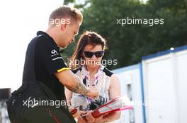 Kevin Magnussen (DEN) Renault Sport F1 Team signs autographs for the fans. 29.07.2016. Formula 1 World Championship, Rd 12, German Grand Prix, Hockenheim, Germany, Practice Day.
