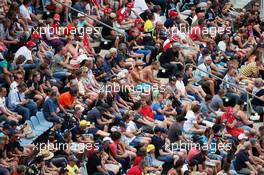 Fans in the grandstand. 29.07.2016. Formula 1 World Championship, Rd 12, German Grand Prix, Hockenheim, Germany, Practice Day.