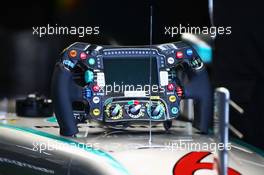 Nico Rosberg (GER) Mercedes AMG F1 W07 Hybrid - steering wheel. 29.07.2016. Formula 1 World Championship, Rd 12, German Grand Prix, Hockenheim, Germany, Practice Day.
