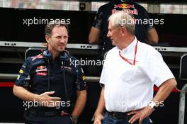 (L to R): Christian Horner (GBR) Red Bull Racing Team Principal with Dr Helmut Marko (AUT) Red Bull Motorsport Consultant. 31.07.2016. Formula 1 World Championship, Rd 12, German Grand Prix, Hockenheim, Germany, Race Day.