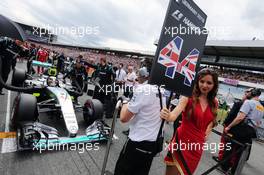 Lewis Hamilton (GBR) Mercedes AMG F1 W07 Hybrid on the grid. 31.07.2016. Formula 1 World Championship, Rd 12, German Grand Prix, Hockenheim, Germany, Race Day.