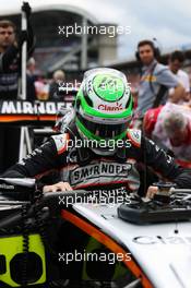 Nico Hulkenberg (GER) Sahara Force India F1 VJM09 on the grid. 31.07.2016. Formula 1 World Championship, Rd 12, German Grand Prix, Hockenheim, Germany, Race Day.