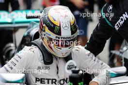 Lewis Hamilton (GBR) Mercedes AMG F1 W07 Hybrid on the grid. 31.07.2016. Formula 1 World Championship, Rd 12, German Grand Prix, Hockenheim, Germany, Race Day.