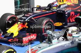 1st place Lewis Hamilton (GBR) Mercedes AMG F1 W07  and 3rd place Max Verstappen (NLD) Red Bull Racing RB12. 31.07.2016. Formula 1 World Championship, Rd 12, German Grand Prix, Hockenheim, Germany, Race Day.