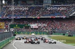 Lewis Hamilton (GBR) Mercedes AMG F1 W07 Hybrid leads at the start of the race. 31.07.2016. Formula 1 World Championship, Rd 12, German Grand Prix, Hockenheim, Germany, Race Day.