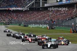 Lewis Hamilton (GBR) Mercedes AMG F1 W07 Hybrid leads at the start of the race. 31.07.2016. Formula 1 World Championship, Rd 12, German Grand Prix, Hockenheim, Germany, Race Day.