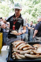 Nico Hulkenberg (GER) Sahara Force India F1 at the circuit campsite. 30.07.2016. Formula 1 World Championship, Rd 12, German Grand Prix, Hockenheim, Germany, Qualifying Day.