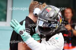 Nico Rosberg (GER) Mercedes AMG F1 celebrates his pole position in parc ferme. 30.07.2016. Formula 1 World Championship, Rd 12, German Grand Prix, Hockenheim, Germany, Qualifying Day.