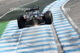 Nico Hulkenberg (GER) Sahara Force India F1 VJM09 sends sparks flying. 30.07.2016. Formula 1 World Championship, Rd 12, German Grand Prix, Hockenheim, Germany, Qualifying Day.
