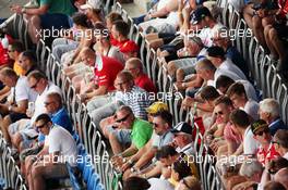 Fans in the grandstand. 30.07.2016. Formula 1 World Championship, Rd 12, German Grand Prix, Hockenheim, Germany, Qualifying Day.