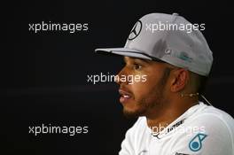Lewis Hamilton (GBR) Mercedes AMG F1 in the FIA Press Conference. 30.07.2016. Formula 1 World Championship, Rd 12, German Grand Prix, Hockenheim, Germany, Qualifying Day.
