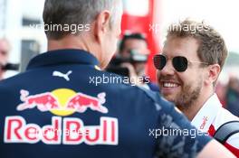 (L to R): Jonathan Wheatley (GBR) Red Bull Racing Team Manager with Sebastian Vettel (GER) Ferrari. 31.07.2016. Formula 1 World Championship, Rd 12, German Grand Prix, Hockenheim, Germany, Race Day.