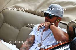 Lewis Hamilton (GBR) Mercedes AMG F1 on the drivers parade. 31.07.2016. Formula 1 World Championship, Rd 12, German Grand Prix, Hockenheim, Germany, Race Day.