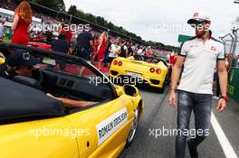 Romain Grosjean (FRA) Haas F1 Team on the drivers parade. 31.07.2016. Formula 1 World Championship, Rd 12, German Grand Prix, Hockenheim, Germany, Race Day.