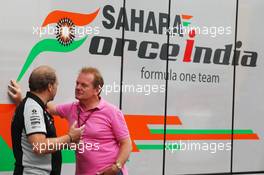 (L to R): Robert Fernley (GBR) Sahara Force India F1 Team Deputy Team Principal with Jonathan Palmer (GBR). 31.07.2016. Formula 1 World Championship, Rd 12, German Grand Prix, Hockenheim, Germany, Race Day.