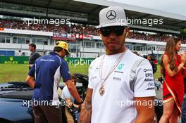 Lewis Hamilton (GBR) Mercedes AMG F1 on the drivers parade. 31.07.2016. Formula 1 World Championship, Rd 12, German Grand Prix, Hockenheim, Germany, Race Day.