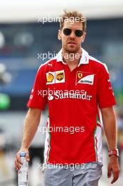 Sebastian Vettel (GER) Ferrari walks the circuit. 28.07.2016. Formula 1 World Championship, Rd 12, German Grand Prix, Hockenheim, Germany, Preparation Day.