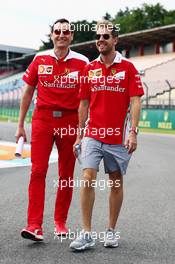 Sebastian Vettel (GER) Ferrari walks the circuit with the team. 28.07.2016. Formula 1 World Championship, Rd 12, German Grand Prix, Hockenheim, Germany, Preparation Day.