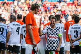 Dirk Nowitzki (GER) NBA player and Sebastian Vettel (GER) Ferrari 27.07.2016. Formula 1 World Championship, Rd 12, German Grand Prix, Mainz, Germany, Football match Champions for charity.