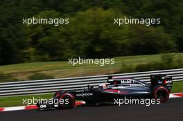 Fernando Alonso (ESP) McLaren MP4-31. 22.07.2016. Formula 1 World Championship, Rd 11, Hungarian Grand Prix, Budapest, Hungary, Practice Day.
