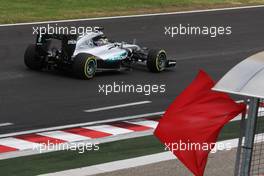 Lewis Hamilton (GBR) Mercedes AMG F1 W07 Hybrid heads back to the pits in the second practice session after causing the red flag. 22.07.2016. Formula 1 World Championship, Rd 11, Hungarian Grand Prix, Budapest, Hungary, Practice Day.