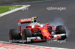 Kimi Raikkonen (FIN) Ferrari SF16-H locks up under braking. 22.07.2016. Formula 1 World Championship, Rd 11, Hungarian Grand Prix, Budapest, Hungary, Practice Day.