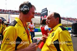 (L to R): Alan Permane (GBR) Renault Sport F1 Team Trackside Operations Director with Frederic Vasseur (FRA) Renault Sport F1 Team Racing Director on the grid. 24.07.2016. Formula 1 World Championship, Rd 11, Hungarian Grand Prix, Budapest, Hungary, Race Day.
