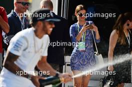 Race winner Lewis Hamilton (GBR) Mercedes AMG F1 celebrates with the team. 24.07.2016. Formula 1 World Championship, Rd 11, Hungarian Grand Prix, Budapest, Hungary, Race Day.