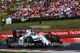 Felipe Massa (BRA) Williams FW38. 24.07.2016. Formula 1 World Championship, Rd 11, Hungarian Grand Prix, Budapest, Hungary, Race Day.