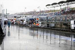 A rain storm hits the circuit before qualifying. 23.07.2016. Formula 1 World Championship, Rd 11, Hungarian Grand Prix, Budapest, Hungary, Qualifying Day.