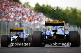 Felipe Nasr (BRA) Sauber C35 and Marcus Ericsson (SWE) Sauber C35. 23.07.2016. Formula 1 World Championship, Rd 11, Hungarian Grand Prix, Budapest, Hungary, Qualifying Day.