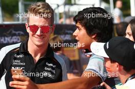 Nico Hulkenberg (GER) Sahara Force India F1 with fans. 23.07.2016. Formula 1 World Championship, Rd 11, Hungarian Grand Prix, Budapest, Hungary, Qualifying Day.