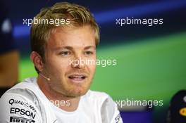 Nico Rosberg (GER) Mercedes AMG F1 in the FIA Press Conference. 21.07.2016. Formula 1 World Championship, Rd 11, Hungarian Grand Prix, Budapest, Hungary, Preparation Day.