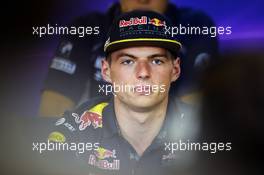 Max Verstappen (NLD) Red Bull Racing in the FIA Press Conference. 21.07.2016. Formula 1 World Championship, Rd 11, Hungarian Grand Prix, Budapest, Hungary, Preparation Day.
